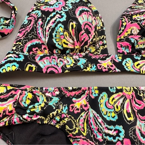 Victoria’s Secret neon paisley triangle bikini set, S/M. - Picture 2 of 6